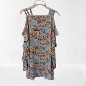 Anthropologie Dress Large Floral Off-Shoulder Fairycore Y2K Cottagecore